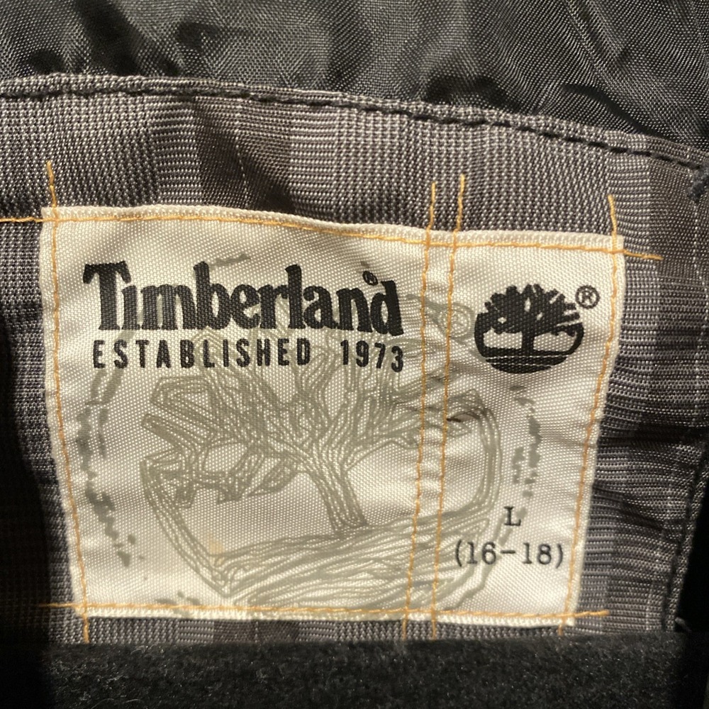 Timberland Grey‎ Black Plaid Zip Up Men's Rain Coat Size Large (16-18) - Picture 5 of 9